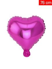 Kalp Folyo Balon 76cm - Fuşya