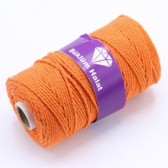 İki Büküm Makrome İpi (3mm - 500gr) Turuncu