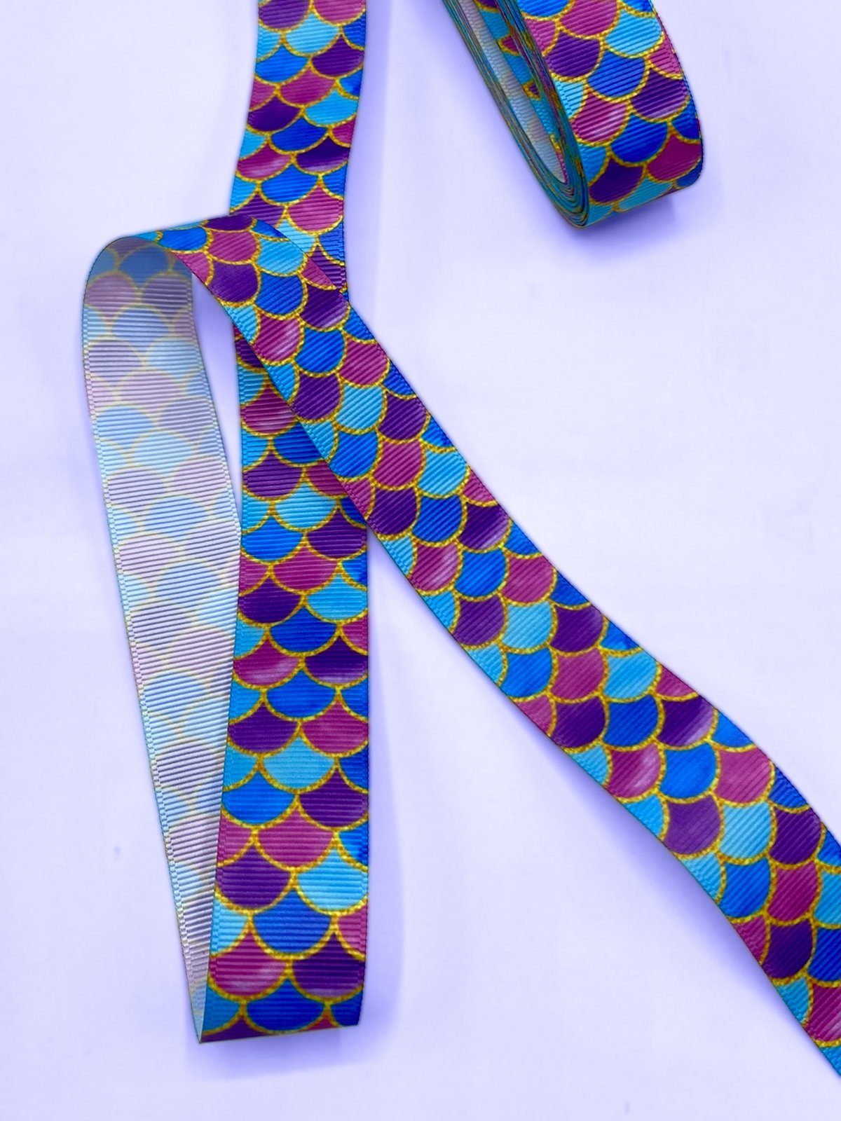 Baskılı Grogren Kurdele (2.5cm-5 Metre) Mürdüm Deniz Kızı