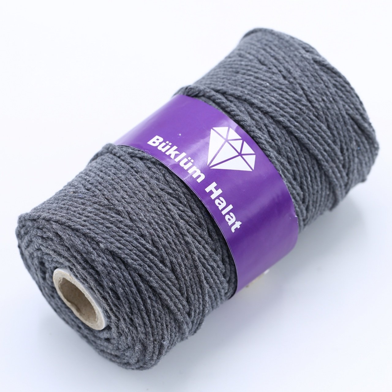 İki Büküm Makrome İpi (3mm - 500gr) Koyu Gri