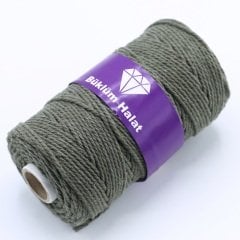 İki Büküm Makrome İpi (3mm - 500gr) Haki