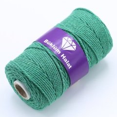 İki Büküm Makrome İpi (3mm - 500gr) Çimen Yeşili