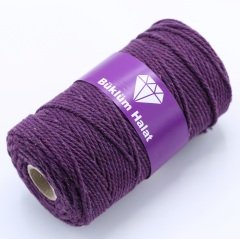 İki Büküm Makrome İpi (3mm - 500gr) Mor
