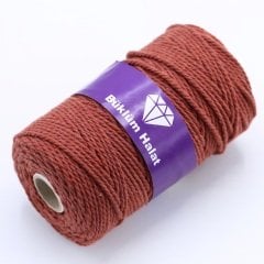 İki Büküm Makrome İpi (3mm - 500gr) Kiremit