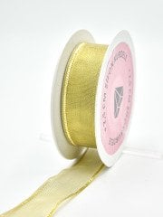 Şifon Kurdele 2.5cm Altın Simli