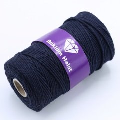 İki Büküm Makrome İpi (3mm - 500gr) Lacivert