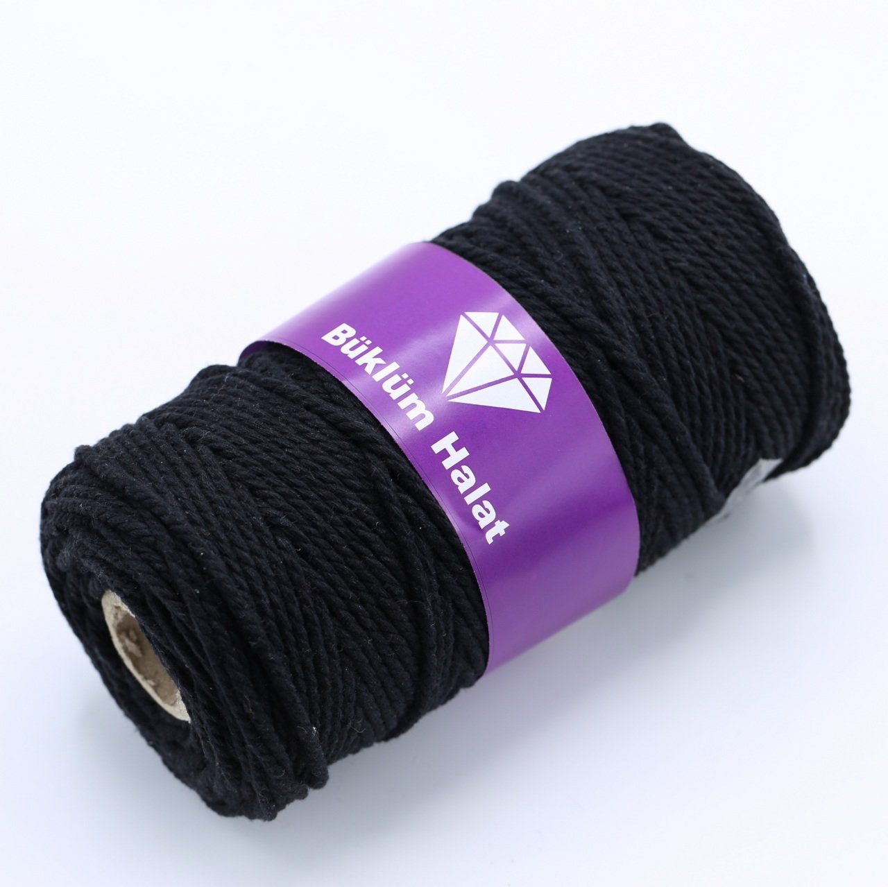 İki Büküm Makrome İpi (3mm - 500gr) Siyah