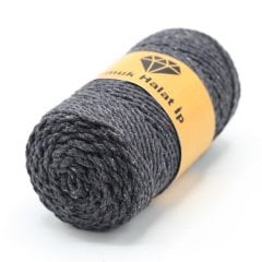 Üç Büküm Makrome İpi (3mm - 250gr) Koyu Gri