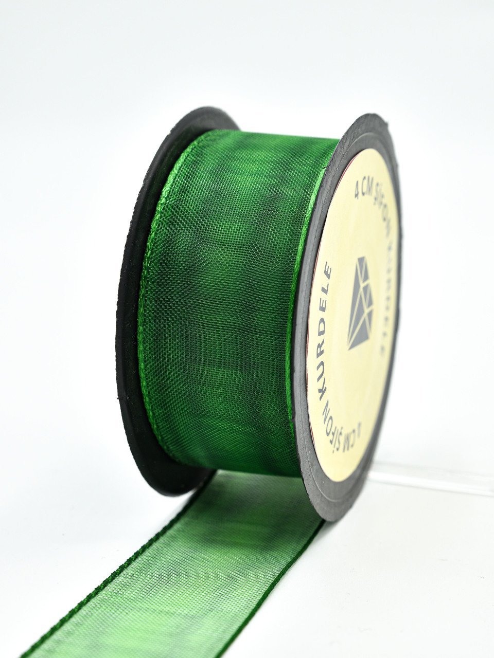 Şifon Kurdele 4cm Zümrüt Yeşili