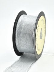 Şifon Kurdele 4cm Gümüş Simli