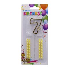 Dört Mumlu Altın Rakam Mum 7