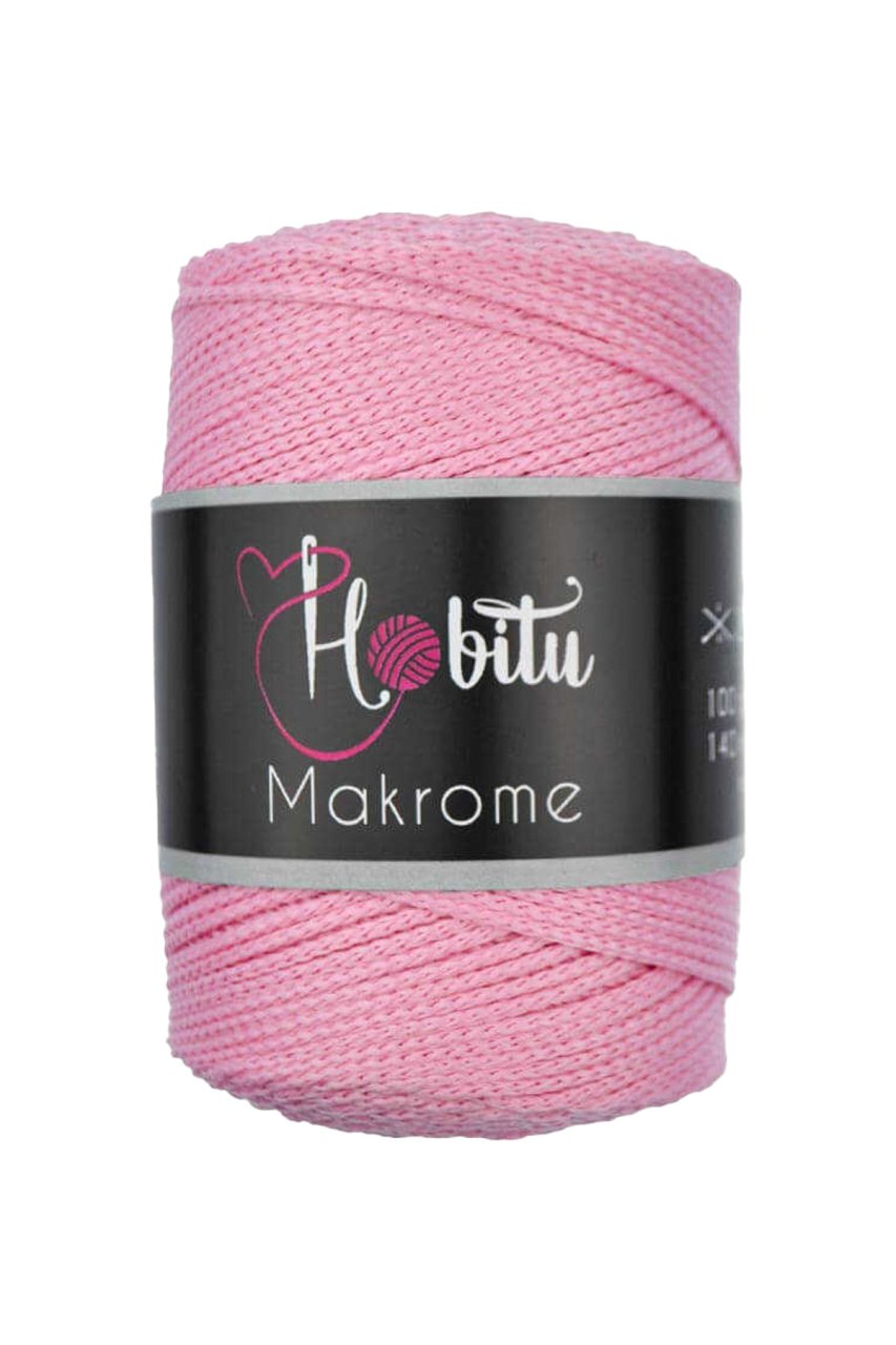 Polyester Makrome El Örgü ipi Pembe