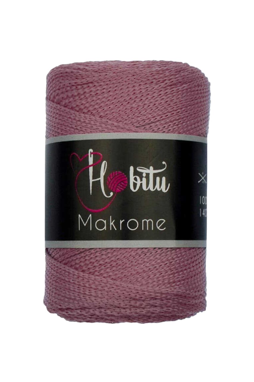 Polyester Makrome El Örgü ipi Gül Kurusu
