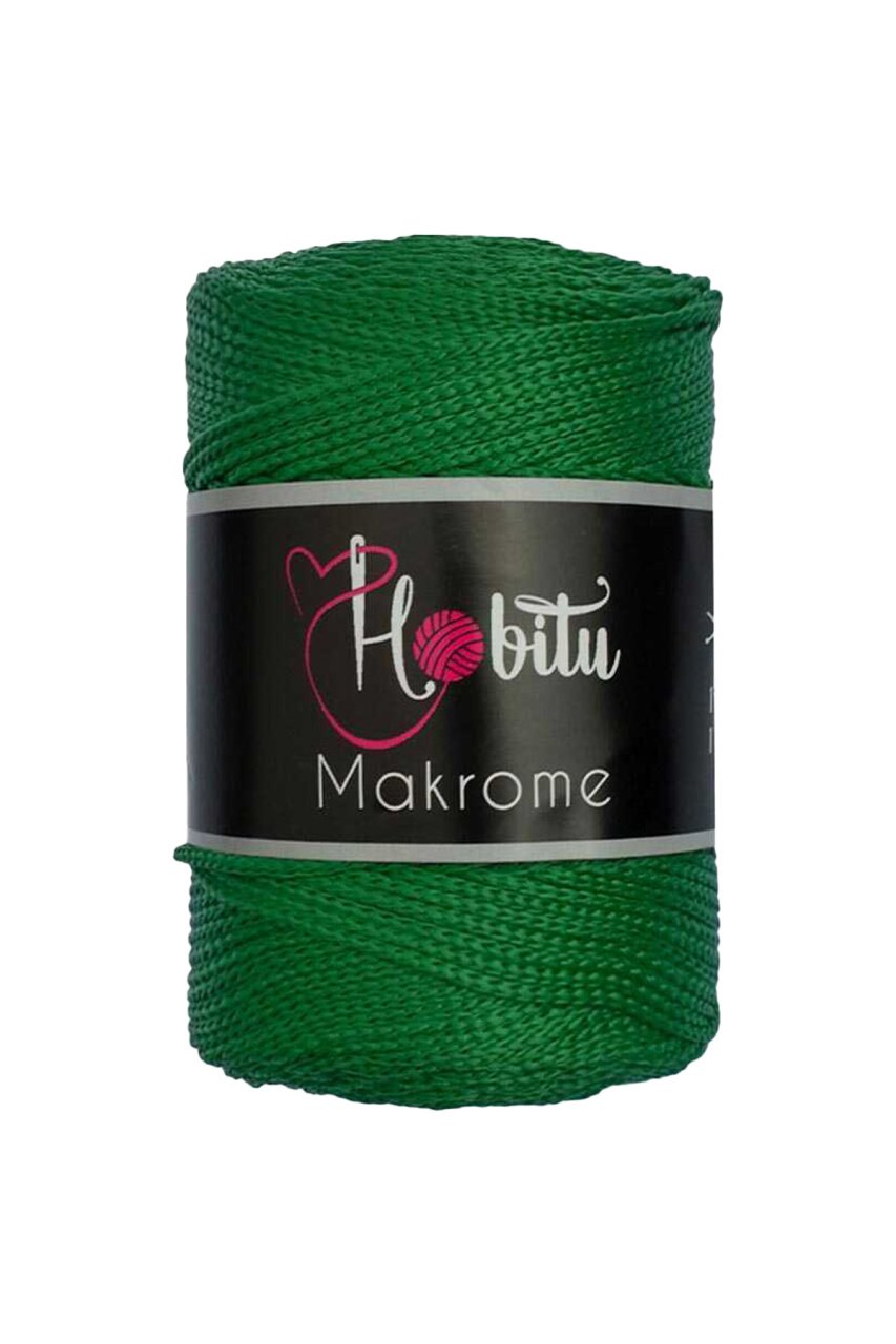 Polyester Makrome El Örgü ipi Çimen Yeşili