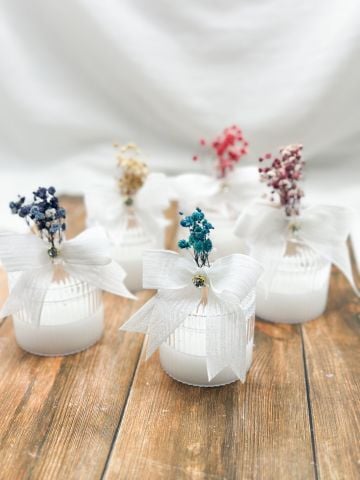 Süslü Hazır  Mika Şekerlik Mum(50adet) Yeşil