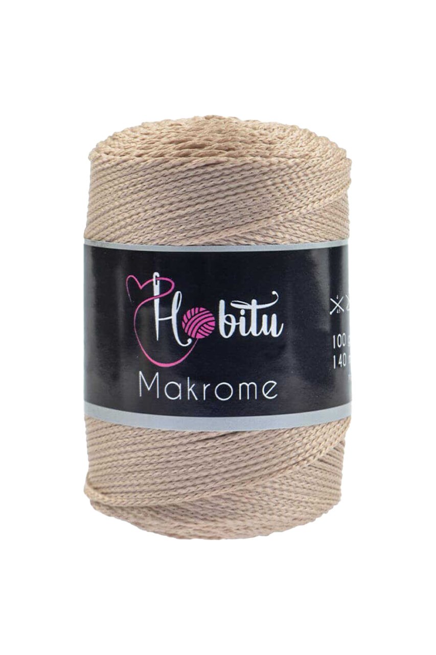 Polyester Makrome El Örgü ipi Açık Bej