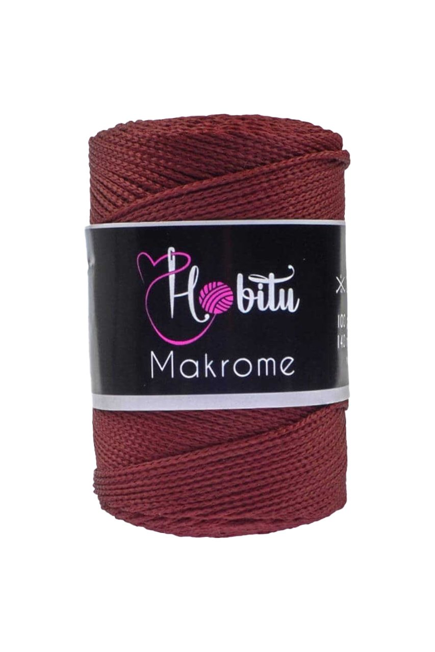 Polyester Makrome El Örgü ipi Bordo