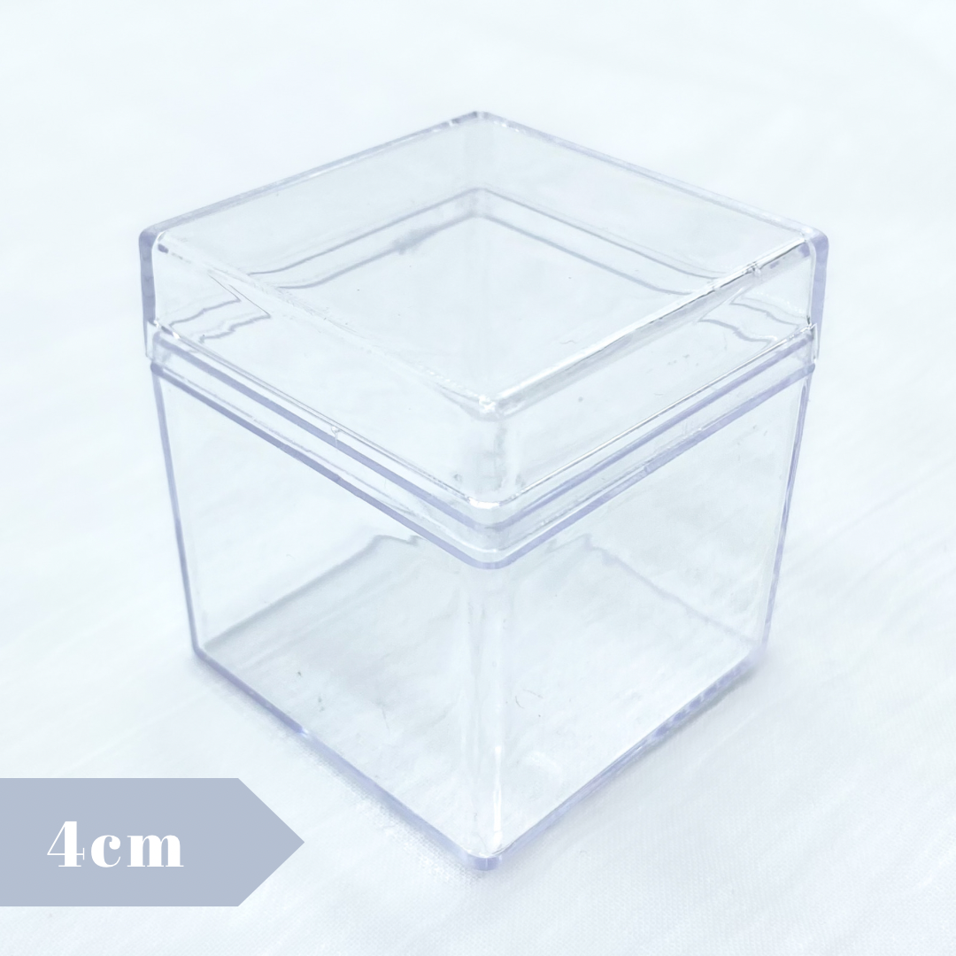 4cm Kare Kapaklı Mika Kutu (25 adet)