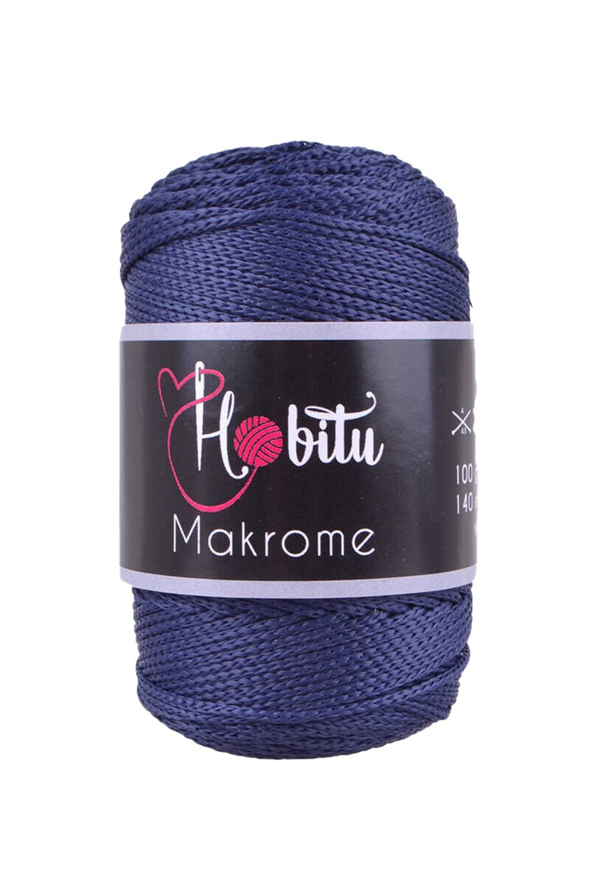 Polyester Makrome El Örgü ipi Lacivert