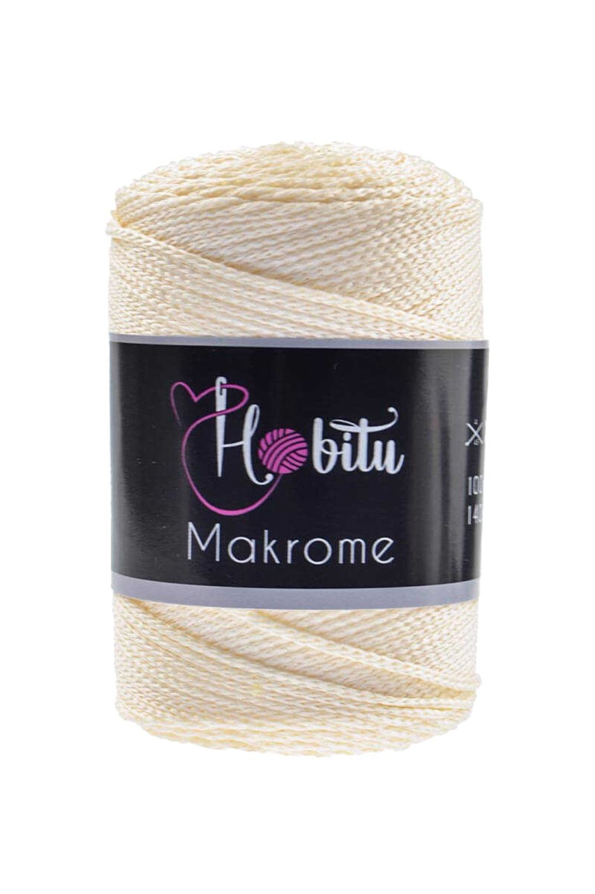 Polyester Makrome El Örgü ipi Krem