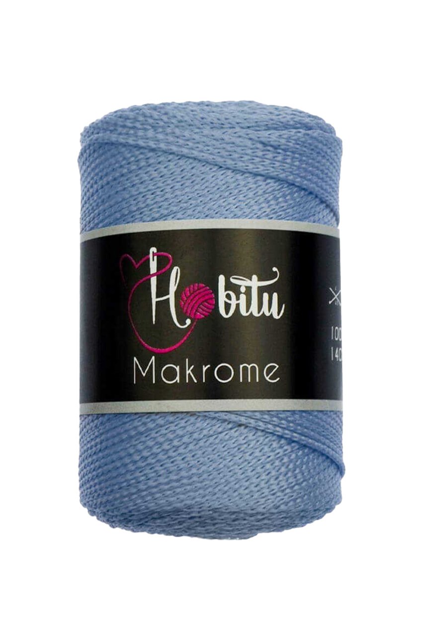 Polyester Makrome El Örgü ipi Mavi