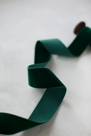2cm Kadife Kurdele - 5m Koyu Yeşil