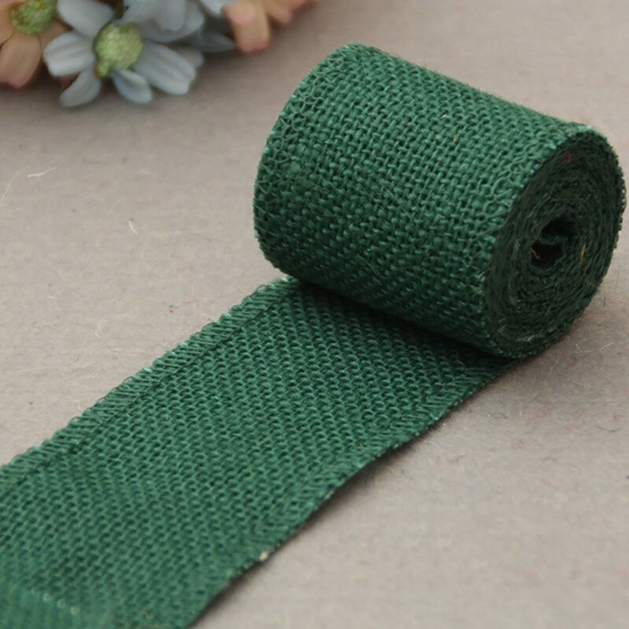 Renkli Jüt Kurdele 2 metre Zümrüt Yeşili