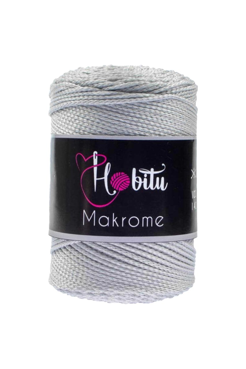 Polyester Makrome El Örgü ipi Açık Gri