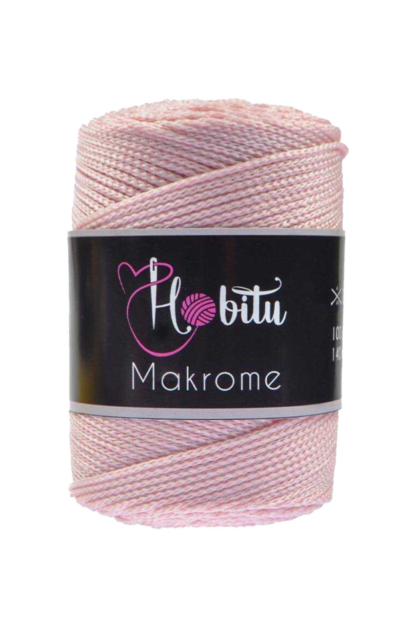 Polyester Makrome El Örgü ipi Soft Pembe