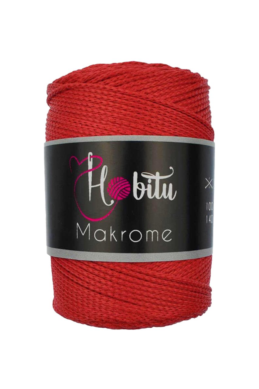 Polyester Makrome El Örgü ipi Kırmızı