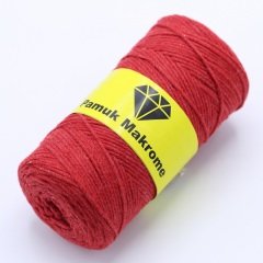 Pamuklu Makrome İpi (2mm - 250gr) Kırmızı