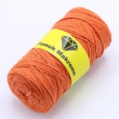 Pamuklu Makrome İpi (2mm - 250gr) Turuncu