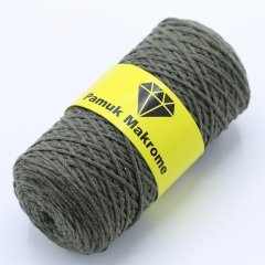 Pamuklu Makrome İpi (2mm - 250gr) Haki Yeşili