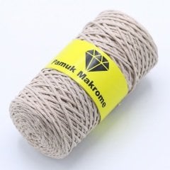 Pamuklu Makrome İpi (2mm - 250gr) Açık Bej