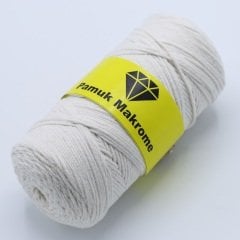 Pamuklu Makrome İpi (2mm - 250gr) Ekru
