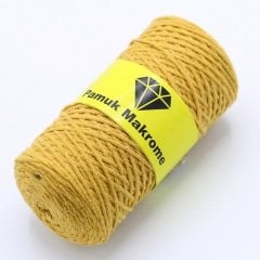 Pamuklu Makrome İpi (2mm - 250gr) Hardal Sarısı