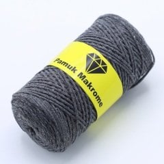 Pamuklu Makrome İpi (2mm - 250gr) Koyu Gri