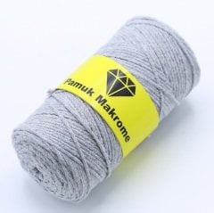 Pamuklu Makrome İpi (2mm - 250gr) Açık Gri