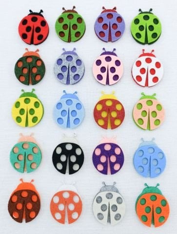 Keçe Uğur Böceği Keçe Figür Seti 20'li (En:4cm Boy 4.5cm)