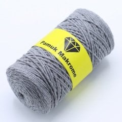 Pamuklu Makrome İpi (2mm - 250gr) Gri