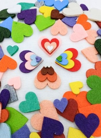 Keçe Kalp Keçe Figür  Seti 30'lu (1-3cm 2-2cm 3-1cm)