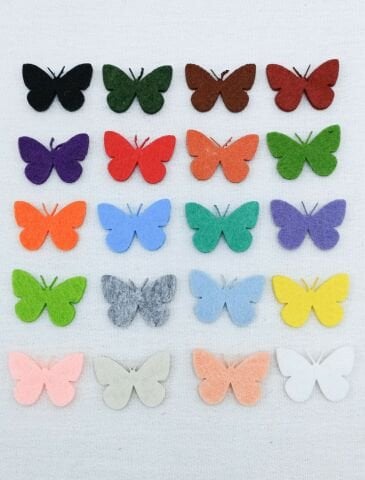 Keçe Kelebek Keçe Figür Seti 20'li (En:4cm Boy:2.5cm)