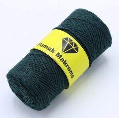 Pamuklu Makrome İpi (2mm - 250gr) Zümrüt Yeşili