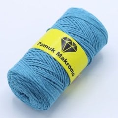 Pamuklu Makrome İpi (2mm - 250gr) Çelik Mavisi