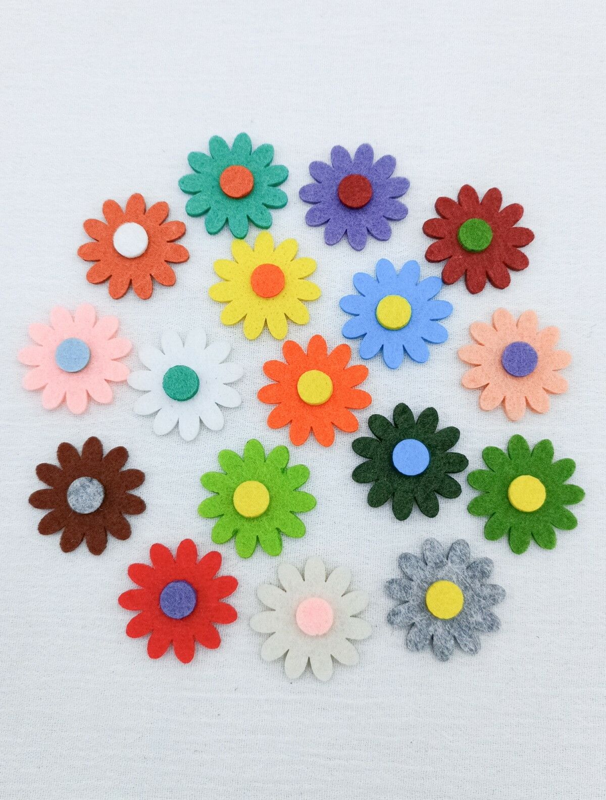 Keçe Papatya Keçe Figür Seti 20'li (En:4cm Boy:4cm)