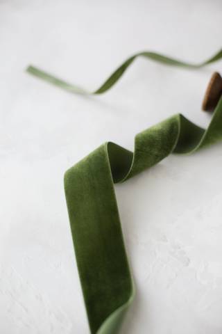 2cm Kadife Kurdele - 5m Haki