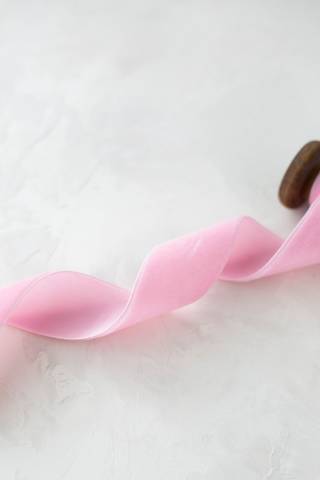 2cm Kadife Kurdele - 5m Pembe