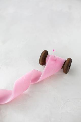 2cm Kadife Kurdele - 5m Pembe