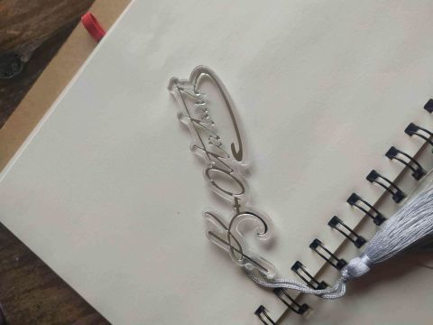 Klasik Yazılı Kitap Ayracı Pleksi 15x5cm