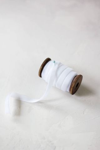1cm Kadife Kurdele - 5m Beyaz
